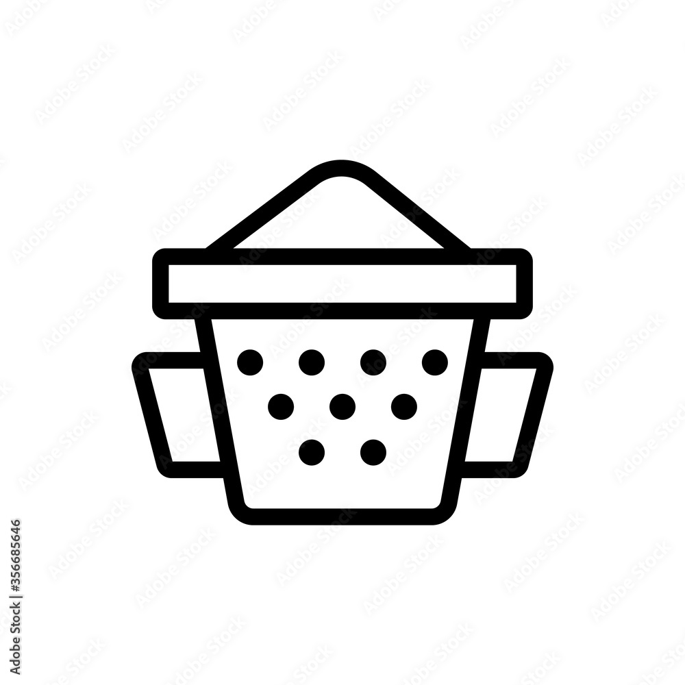 Poster sieve with flour icon vector. sieve with flour sign. isolated contour symbol illustration