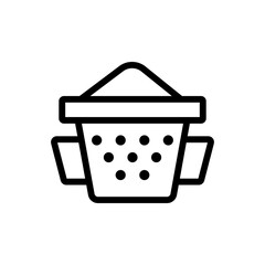 sieve with flour icon vector. sieve with flour sign. isolated contour symbol illustration
