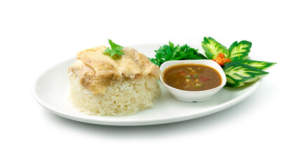 Hainanese Chicken Rice Steamed Thai Food