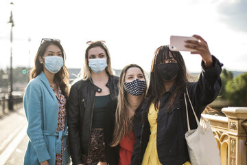 A group of girls in the city