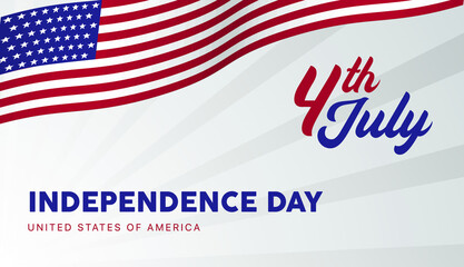 
4th of July with USA flag, Independence Day Banner Vector illustration. 