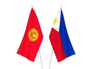 Obraz premium Philippines and Kyrgyzstan flags