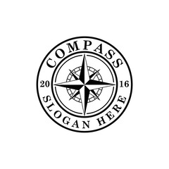 Compass vintage logo badge vector 