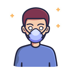 Man wearing N99 face mask vector illustration. Person Icon Concept White Isolated. Flat cartoon style