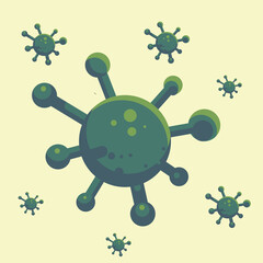Fototapeta premium Corona Virus Vector Illustration. Flat Design