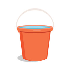 Bucket with water. Flat vector illustration. - obrazy, fototapety, plakaty
