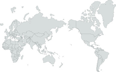 World map with unusual continents location