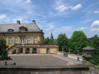 Fototapeta na wymiar Schlosshof Schloss Friedrichstein in Bad Wildungen