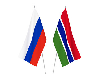Russia and Republic of Gambia flags