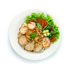 Smoke Chicken Ham with Sweet Sauce Crispy Fried Garlic