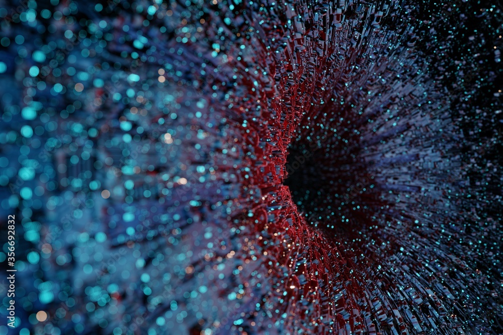 Poster sci fi futuristic fantasy strange alien structure 3d rendering
