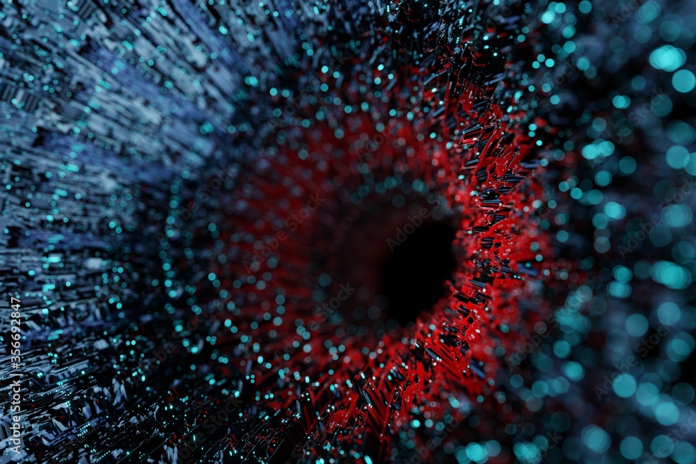 Poster sci fi futuristic fantasy strange alien structure 3d rendering