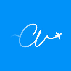 Letter A logo with plane and airline.