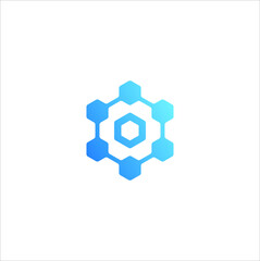 Illustration of a logo vector in the form of a hexagon abstract geometric 