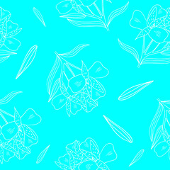 Fototapeta na wymiar Alstroemeria flowers seamless pattern in vector. Floral print for textile, fabric, wrapping, wallpaper 
