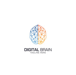 Digital brain logo template