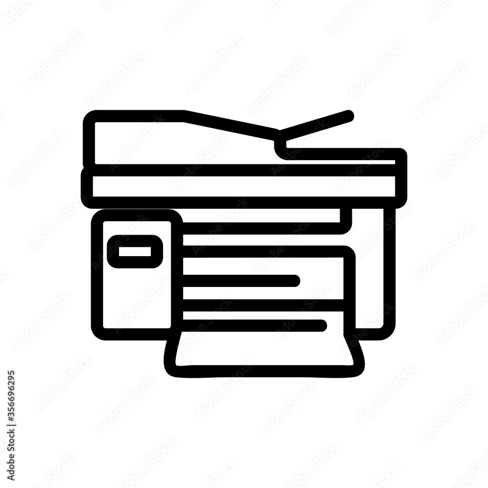 Poster document scanning and printing device icon vector. document scanning and printing device sign. isola