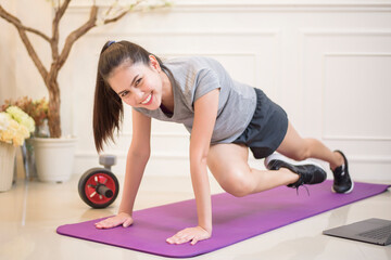 fitness woman exercise in home