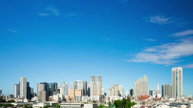東京風景　タイムラプス　高層ビル群 2020年6月