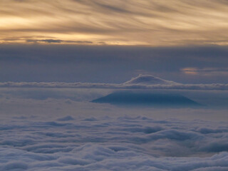 富士山,南アルプス, 北岳, 雲海, 空, 風景, 自然, 青, 雲, 旅行, 景色, 稜線