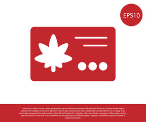 Red Calendar and marijuana or cannabis leaf icon isolated on white background. National weed day. Hemp symbol. Vector Illustration