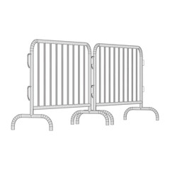 Police riot fence. Wireframe low poly mesh vector illustration.