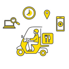 デリバリーサービス　イラスト素材セット