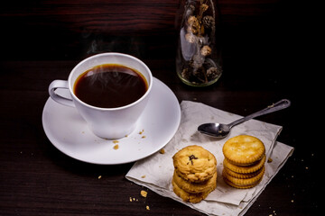 Cookies with black coffee