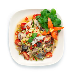Mackerel Spicy Salad Thai Style Ingredient is tomato