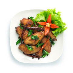Fried Chicken Wing with Thai Herbs Dried Chili,Black pepper