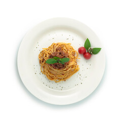 Spaghetti Bolognese Ground Beef Sauce Mixed