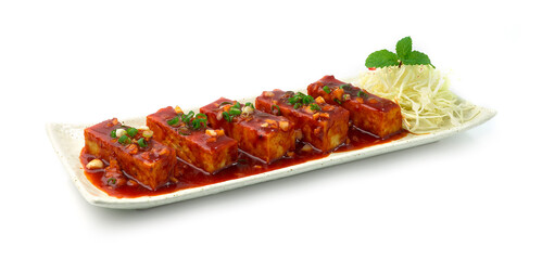 Deep Fried Tofu with Sweet Chili Sauce Tasty Korean