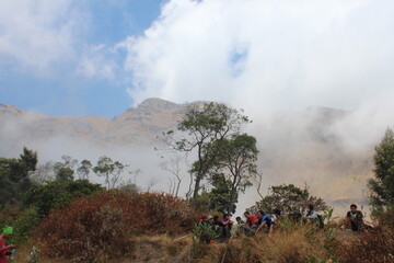 mountain landscape with clouds