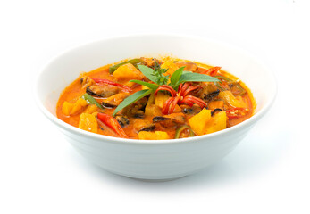 Pineapple Curry with Mussels ingredients Red Curry