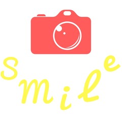 Design with text "smile"