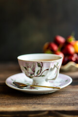 cup of tea on the table