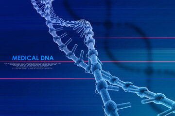 3d render of dna structure, abstract background