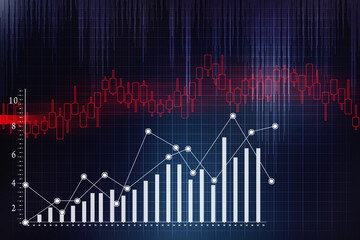 2d rendering Stock market online business concept. business Graph 