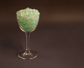Minner glass filled with crushed glass