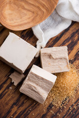 fresh pressed yeast serving board, selective focus