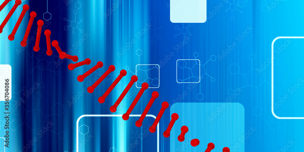 Poster 3d render of dna structure, abstract background