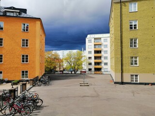 Buildings in Solna, Sweden.