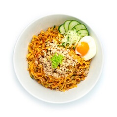 Yunnan Noodles (Kuameng) Style Mixed Chili and ingredient local Served with Egg