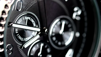 Men's black sports chronograph watch