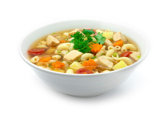 Macaroni Soup with Chicken,tomato,potato,carrots and onion