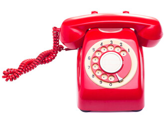 old red telephone