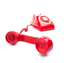 red retro telephone