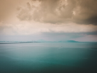 clouds over the sea and the storm is coming.
