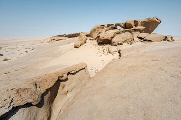 weathered rocks in desert
