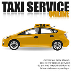 Online taxi service poster concept.